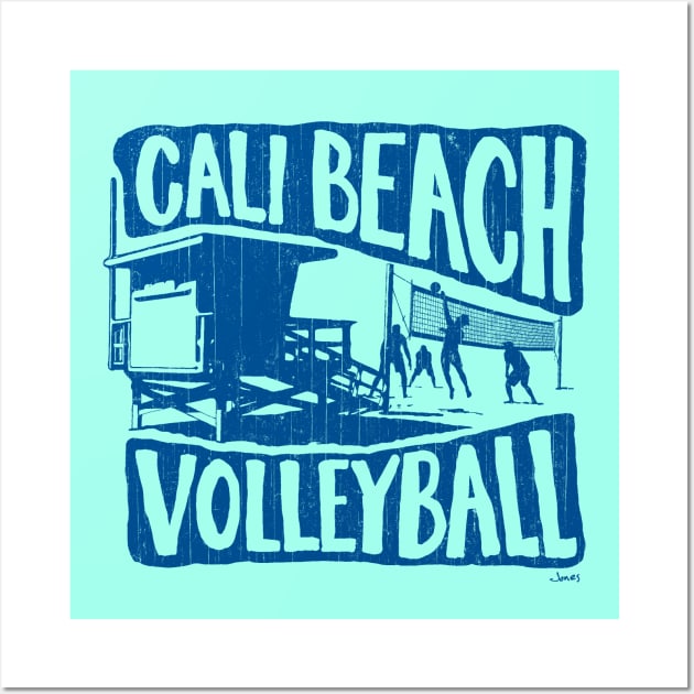 Cali Beach Volleyball (Blue) Wall Art by cjboco